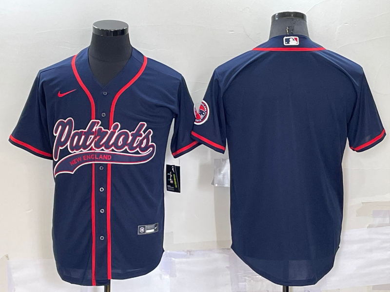 Men's New England Patriots Blank Navy Cool Base Stitched Baseball Jersey Men's New England Patriots Blank Navy Cool Base Stitched Baseball Jersey